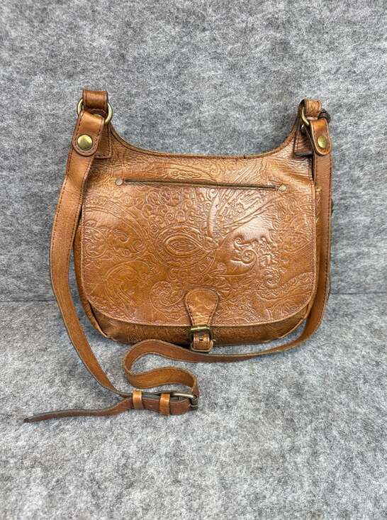 Patricia Nash Handbags - Patricia Nash Tooled Leather Crossbody Saddle Bag with Tassels